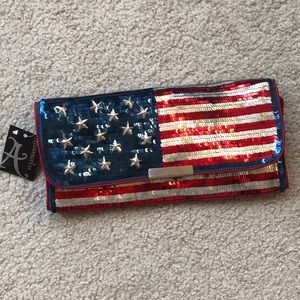 American flag sequins bag